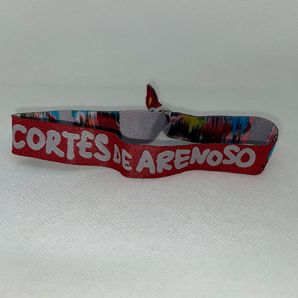 Pulseras de tejido bordado con mensaje y/o logotipos