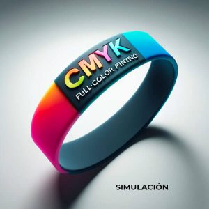 Pulsera de silicona impresión cuatricromía de alta resolución