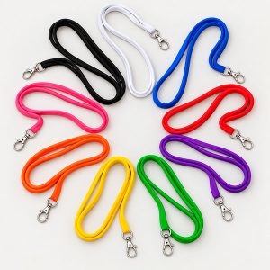 Lanyards tubulares con mosquetón disponibles en varios colores