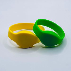 Pulseras de silicona RFID personalizadas verde para control de accesos